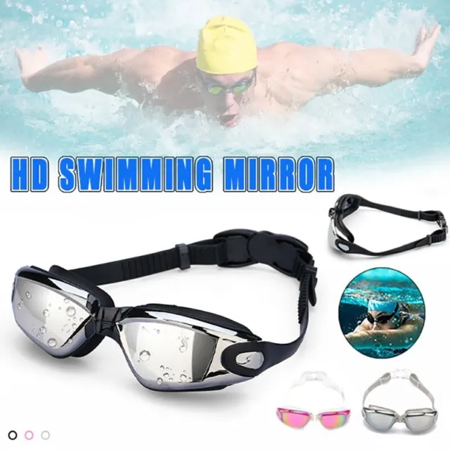 Adult Swimming Goggles Waterproof Anti-Fog Swim Glasses UV Shield Adjustable New