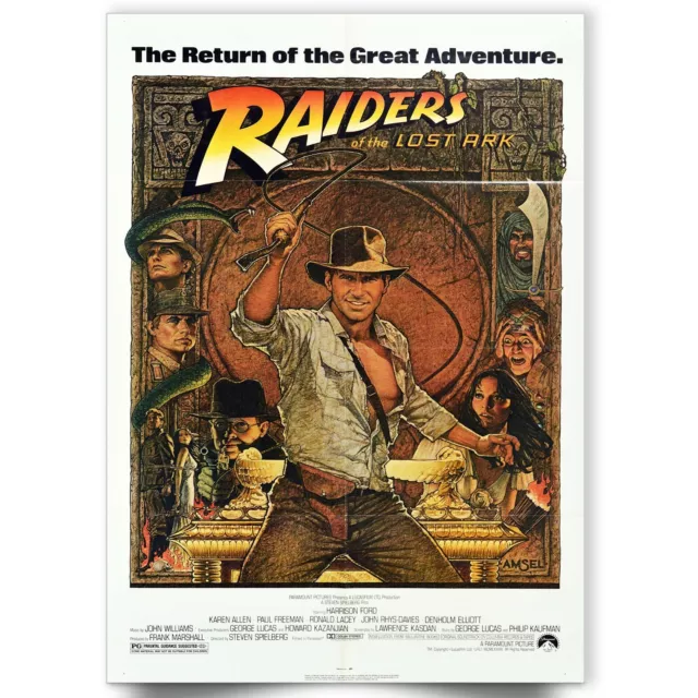 Indiana Jones Raiders Of The Lost Ark 80s Movie Classic Poster - A5 A4 A3 A2 A1