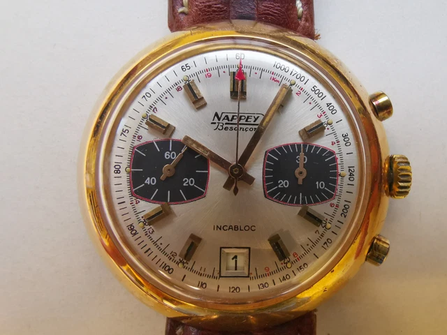 Montre Chronographe Vintage Selux Valjoux 7734 - Cadran Bleu, Années 70 - Occasion