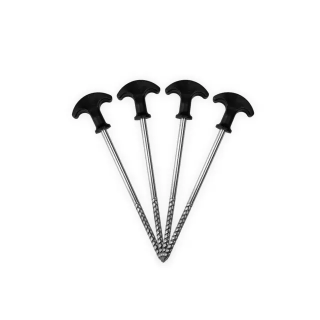 Kct 10 Pc Heavy Duty Bivvy Tent Camping Screw Pegs Ground Sheet Stakes Fishing