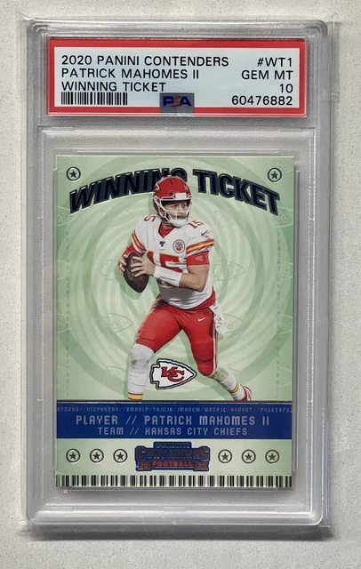 2020 Panini Contenders Winning Ticket #1 Patrick Mahomes PSA 10 Gem Mint MVP 🔥