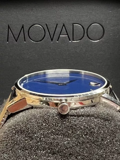 Orologio Classico Uomo Museo Movado - Bracciale in rete acciaio inox - Quadrante Blu