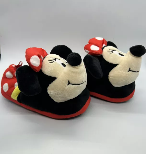 Disneys Minnie Mouse Toddler Girls Slippers Shoes US Sz 9-10 Large NWOT