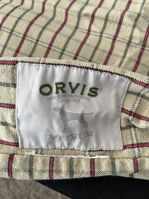 Orvis Medium 24 x 36 Plaid Platform Dog Bed Cover Tan Green Red 3