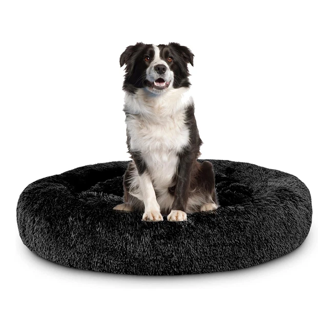 Lit Ultra Doux En Fausse Fourrure Pour Chien Donut Matelas Chaud Et...
