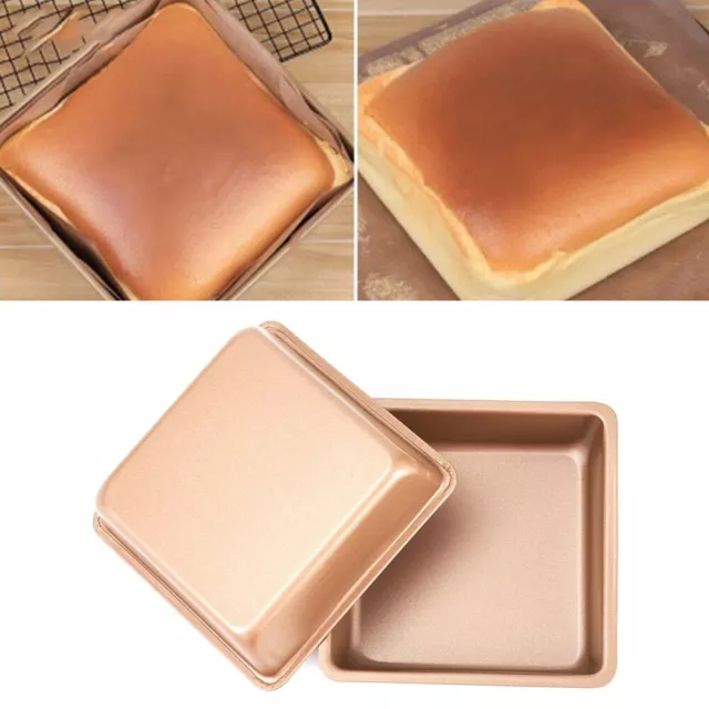 2pcs Metal Small Square Pan Cake Mold Oven Cooking Bread Baking Kitchen Mould