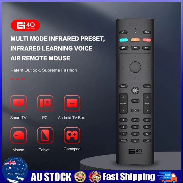 G40S 2.4GHz Wireless Air Mouse 6-Axis Gyro Voice Remote for PC Android TV Box AU