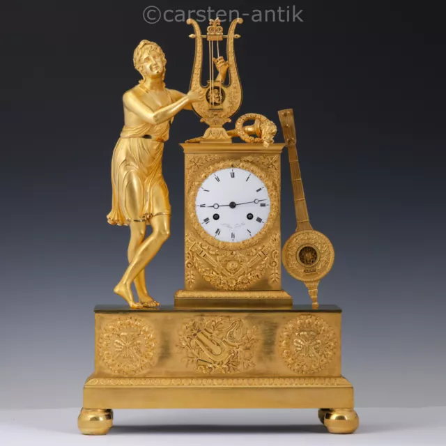 Große Exquisite Pariser Empire Bronze Pendule 'Le Roy Horloger du Roi' 1815