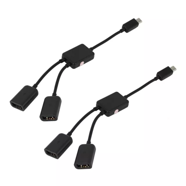 2X Micro-USB Cable de Host, Micro-USB Macho A 2X Tipo A Doble USB Hembra Ad9818