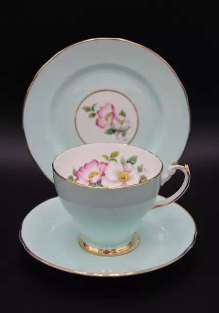 1939+ Hammersley & Co. Bone China Blue Cup & Saucer Trio Set Made in England