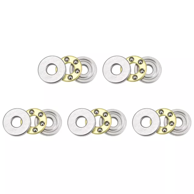 F2-6M Miniature Poussée Roulement Billes 2mmx6mmx3mm Chrome Acier Rondelles 5Pcs