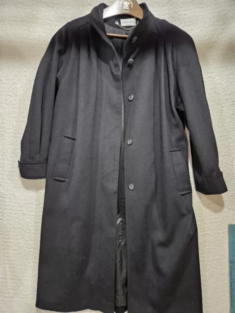 Ashley Scott Women’s Wool Coat Black Petite Med /Large Made in USA