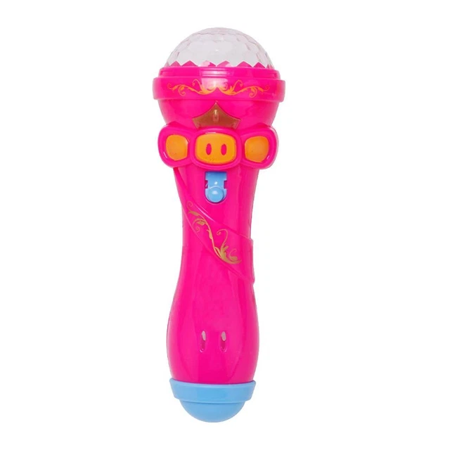 Microfono creativo modello illuminazione giocattoli musica wireless karaoke lampeggiante Regno Unito