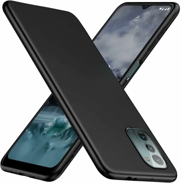 For Motorola Moto G22 Case, Slim Black Silicone Shockproof Gel Phone Cover