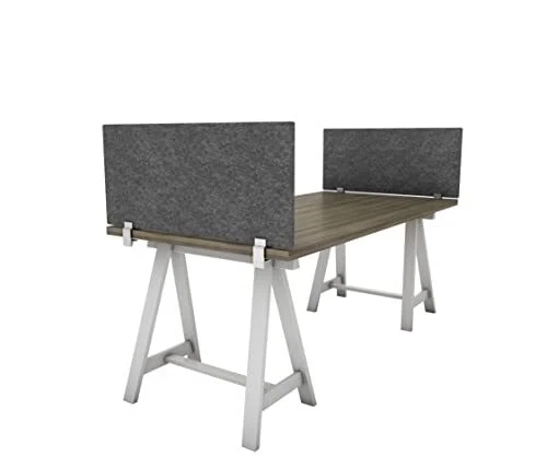Obex Base Acoustical Desk Mounted Split Screen Privacy Panel Table Top Separa...