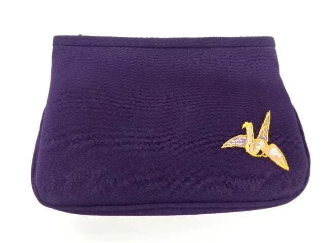 6365247: Japanese Kimono / Vintage Pouch / Embroidery / Origami Cranes