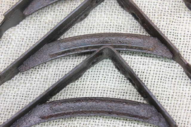 3 old Shelf supports Brackets 3 X 4" black rustic vintage industrial primitive 6