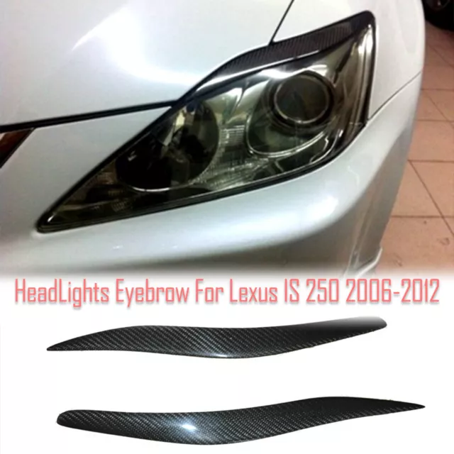 Carbon Fiber Eyelids Eyebrows Lids Headlight Trim Covers For Lexus IS250 2006-12