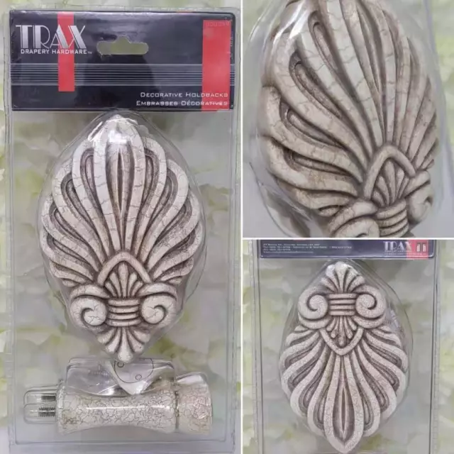 TRAX Decorative Drapery Hold backs Curtain Tieback Holders Hardware Iris Ivory