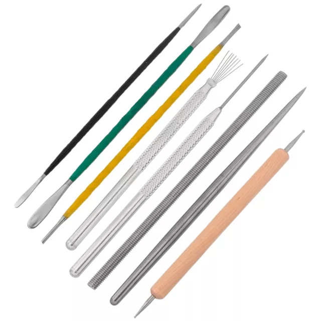 8pcs Stainless Steel Wax Polymer Clay Tool Sculpture Engrave Carving Craft Carve
