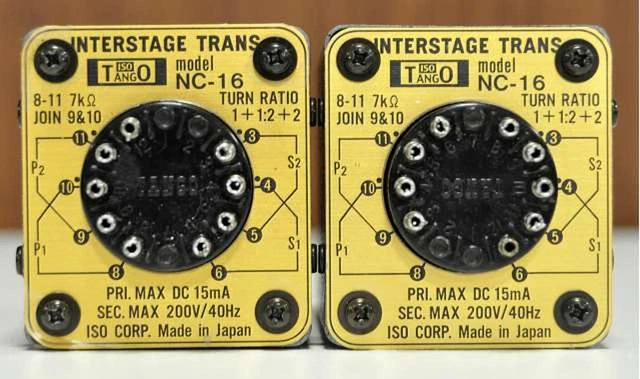 TANGO NC-10 INPUT Transformer Pair Box Set 1KV 15mA 200V