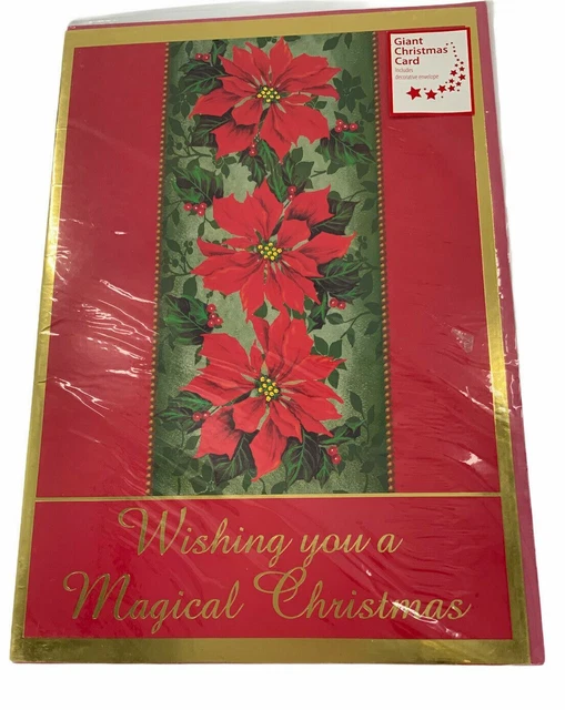 Giant Jumbo 16" Christmas Card: Magical Christmas With Decorative Envelope New