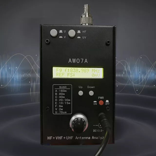 HF/VHF/UHF AW07A 1.5-490MHZ 160M SWR Antenna Analyzer SWR Antenna Meter Tester 3