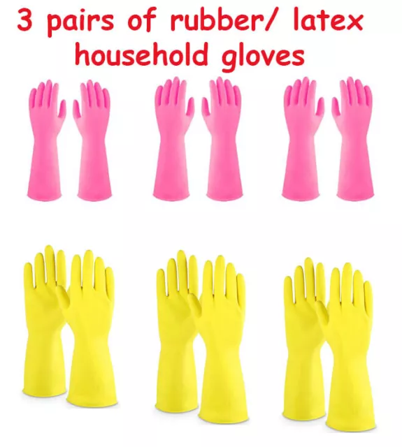 Rubber/Latex Gloves M /L   Household Washing Up Kitchen, Bathroom Cleaning