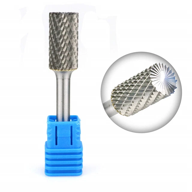 SB-5 Tungsten Carbide Burr File 1/2 Inch Head with 1/4 Inch Shank Cylinder Shape