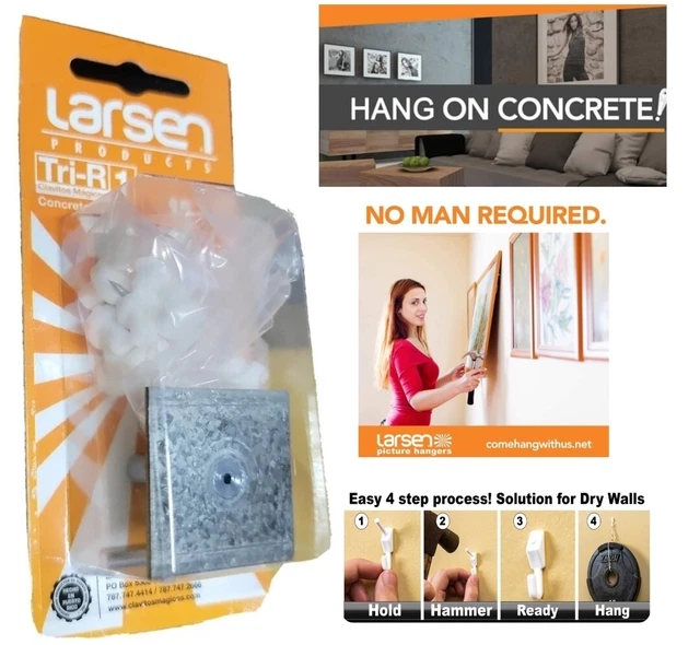 LARSEN PRODUCTS HARDWALL Hangers 15 1 25 2 40 2 lbs Clavitos Magicos 29.99 PicClick