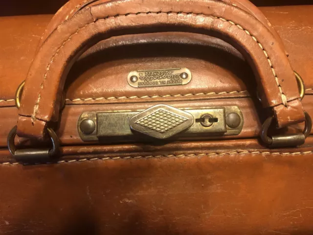 Vintage Schell Emdee Brown Leather Medical Doctors Bag . Very Nice Condition