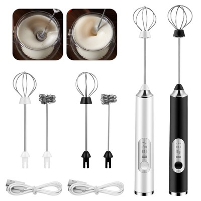Fruste Elettriche Senza Filo con 3 Battitori 3 Velocità Regolabili Frullino per le uova 3 in 1 uova latte FEERNICH Sbattitore Elettrico frullatore caffè montalatte per cuocere torte 