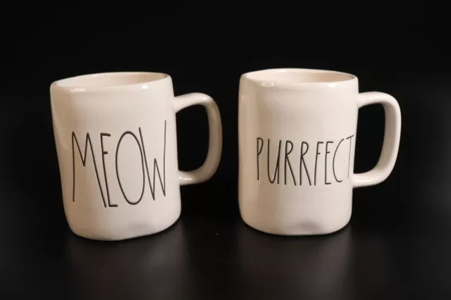 Rae Dunn by Magenta PURRFECT & MEOW Coffee Cup Mug Cat Lover Mug