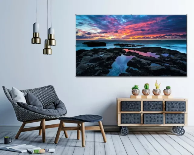 Large Beach Sunset Sky Canvas Collection Home Decor Wall Print Art