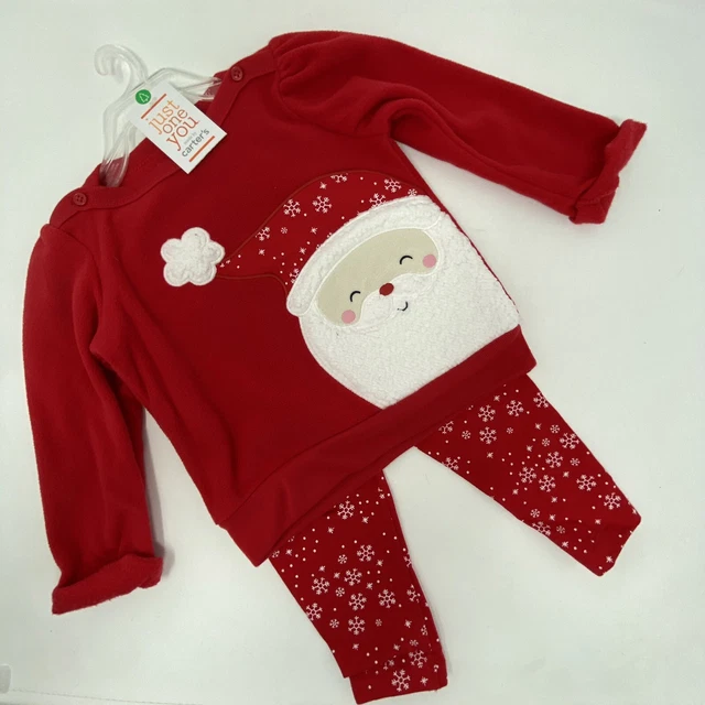 Carters Baby Girls 2 Piece Christmas Set Legging & Fleece Top Santa Size 3 Month