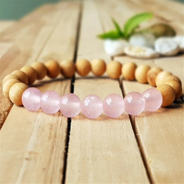 8mm Natural Sandalwood Handmade Mala Bracelet Unisex Yoga Lucky Buddhism Healing