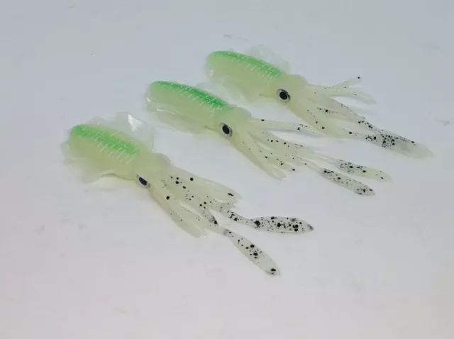 3 x 140mm Squid Soft Plastic Fishing Lures Shrimp Game Snapper Octo Free Postage