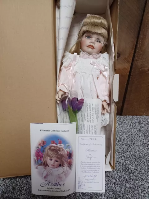 1992 HAMILTON HERITAGE COLLECTION 18" Porcelain Doll HEATHER By Joke Grobben ■