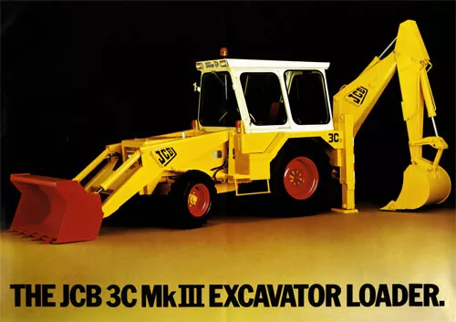 Vintage JCB 3C MKIII Bagger Bagger Showroom Traktor Poster Broschüre SELTEN (A3)