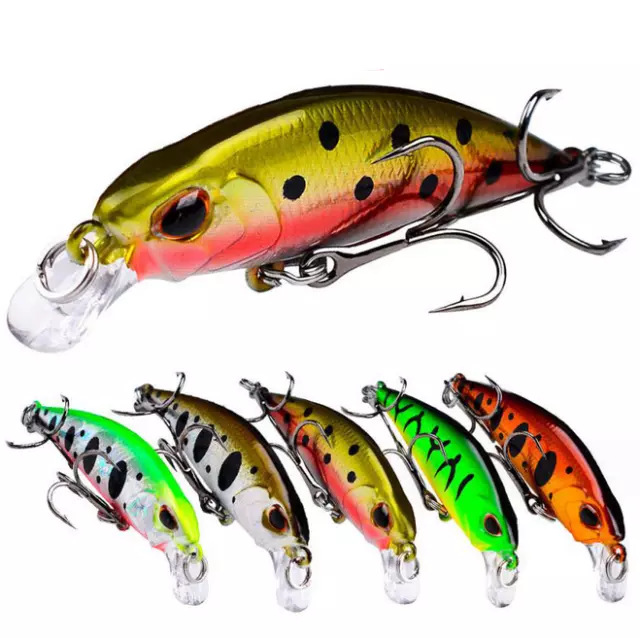 6PCS/Lot Fishing Lures Hard Bait Minnow Crankbait Bass Tackle Swimbait Wobbler