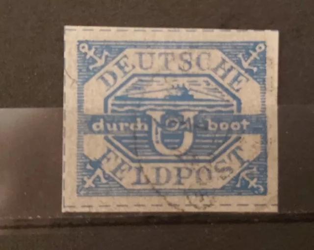 Briefmarke,  Feldpost mit U-Boot gestempelt