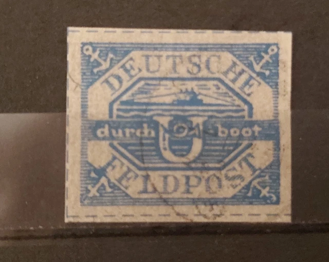 Briefmarke, Feldpost mit U-Boot gestempelt Briefmarke, Feldpost mit U-Boot gestempelt