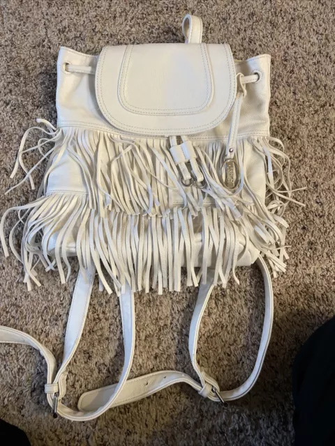 Carlos Santana white fringe purse