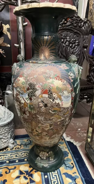 Palace Size  Japanese Meiji Period Satsuma Porcelain Vase.