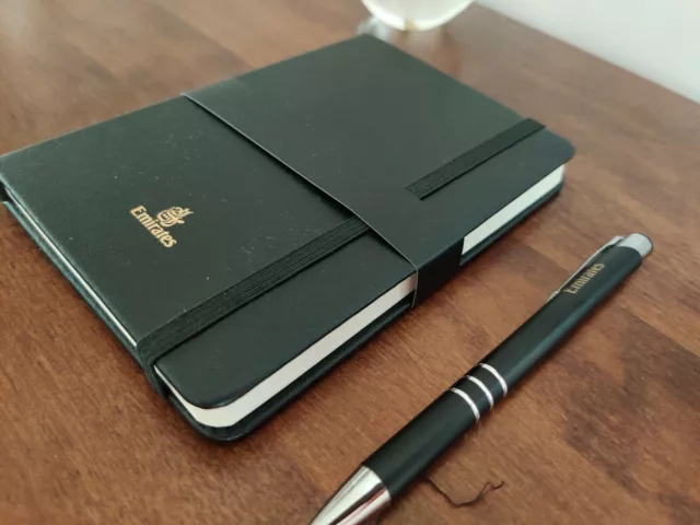 NEW Emirates First Class Hardback Note Book Plus Emirates Pen