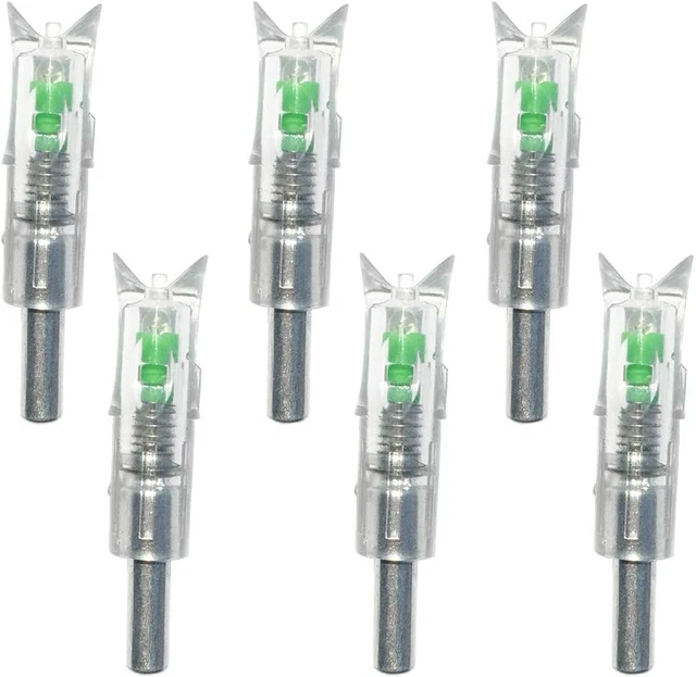 6PCS Lighted Nocks for Crossbow with .300/7.62Mm inside Diameter Led Nocks Arrow
