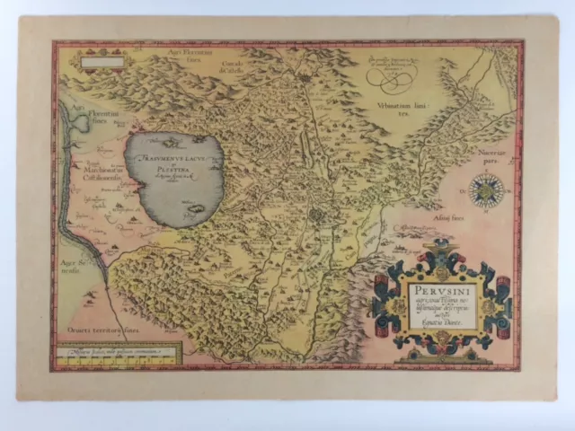 Antique Map Print Auctore Egnatio Dante Pervsini Abraham Ortelius Reproduction