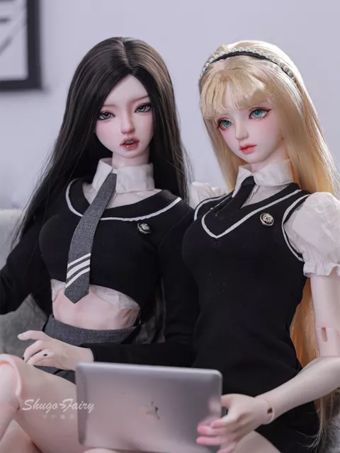 Bambola 1/3 25" BJD ragazze dolci donna corpo in resina faccia a faccia vestiti parrucca fatta a mano