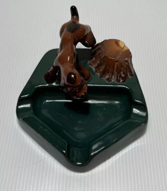 Vintage Ashtray Dog Peeing on Stump Trinket Dish