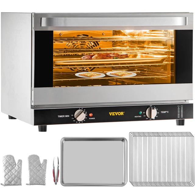 VEVOR Mini Four Électrique Four Posable Multifonctions 47L 1600W Minuteur 120min